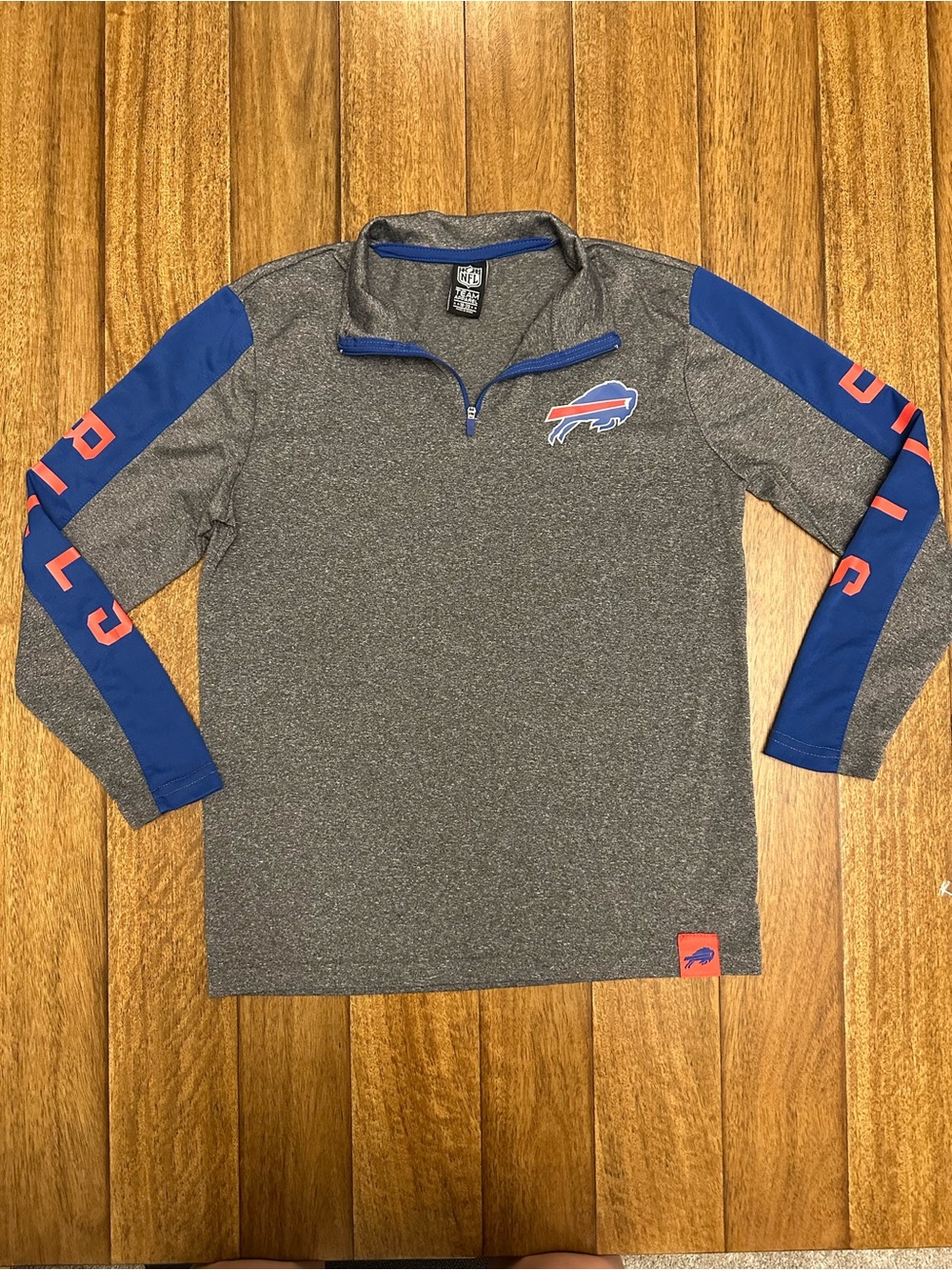 NFL Team Apparel Buffalo Bills Youth XL 18-20 Quarter-Zip Active Pullover Shirt